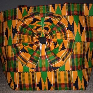 Authentic Homemade African Kente Fabric Tote bag